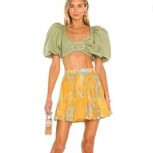 FREE PEOPLE Sway My Way Mini Skirt in Creamsicle Combo